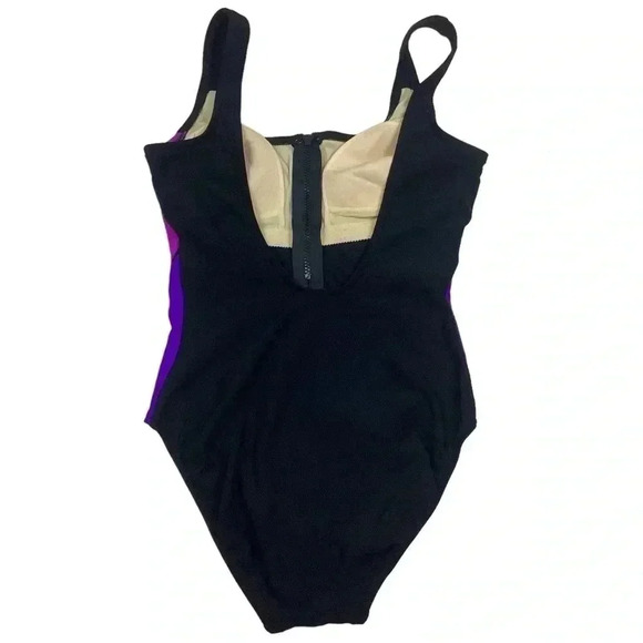 Vintage Mainstream 90s color block one piece swimsuit - Picture 2 of 5
